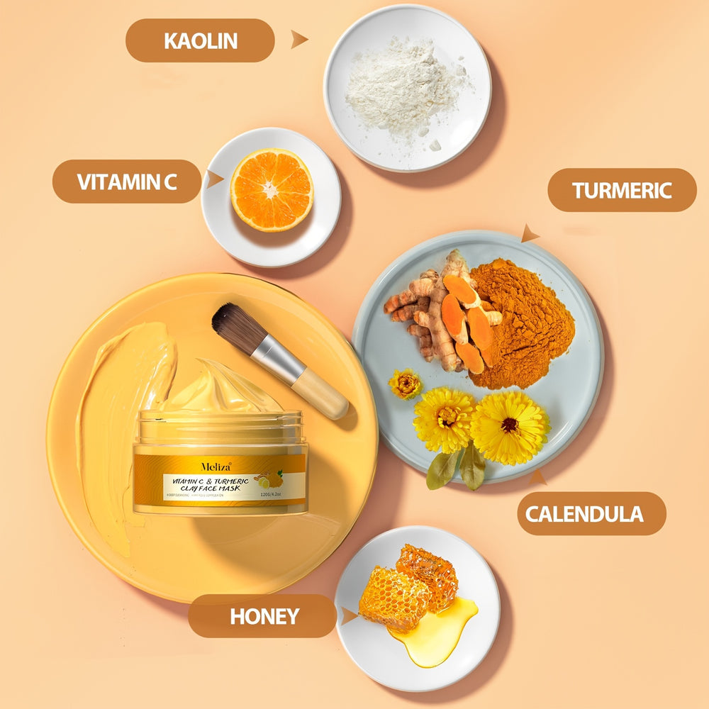 Meliza Vitamin C & Turmeric Clay Face Mask – 120g (4.2 oz)