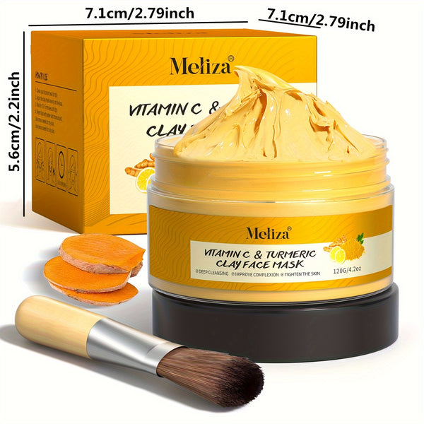 Meliza Vitamin C & Turmeric Clay Face Mask – 120g (4.2 oz)